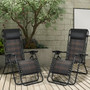 2 Pieces Folding Patio Rattan Zero Gravity Lounge Chair-Brown - Color: Brown D681-OP70634BN-2