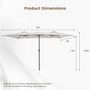 15 Feet Double-Sized Patio Umbrella with Crank Handle and Vented Tops-Beige - Color: Beige D681-NP11129BE