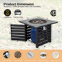Square Propane Fire Pit Table with Lava Rocks and Rain Cover - Color: Black D681-NP10459