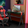 Ergonomic Gaming Desk with Mousepad and Cup Headphone Holder B593-HW66316