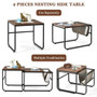 Set of 2 Nesting Coffee Tables with Side Pocket for Living Room Bedroom-Rustic Brown - Color: Rusti D681-JV10246CF