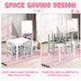 Kids 5 Pieces Table and Chair Set Wooden Children Activity Playroom Furniture Gift-White - Color: W D681-HY10046HS