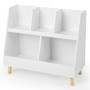 5-Cube Kids Bookshelf and Toy Organizer with Anti-Tipping Kits-White - Color: White D681-TP10097WH