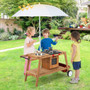 Wooden Play Cart with Sun Proof Umbrella for Toddlers Over 3 Years Old-Brown B593-TP10105color