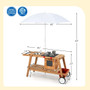 Wooden Play Cart with Sun Proof Umbrella for Toddlers Over 3 Years Old-Brown B593-TP10105color