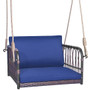 Single Person Hanging Seat with Seat and Back Cushions-Navy - Color: Navy D681-HW71333NY