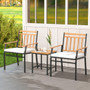 3 Pieces Outdoor Furniture Set Acacia Wood Patio Conversation Set with Cushions-White - Color: White D681-HW72142WH