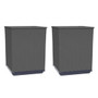  Planter Set of 2 Black Polypropylene 11.8x11.8x14.6 in. A949-364182