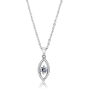 DA228 - High polished (no plating) Stainless Steel Chain Pendant with AAA Grade CZ  in Clear A874-DA228