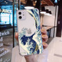 Color: B, Model: Iphone6p - Fashion Abstract Art Line Wave Clear Coque Bag Q119-CJQB116391117QJ