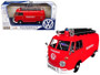 Volkswagen Type 2 (T1) Fire Van "Feuerwehr" Red 1/24 Diecast Model Car by Motormax F977-79564