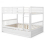 Full over Full Bunk Bed Platform Wood Bed with Ladder-White B593-HW65358COLOR+