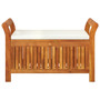  Garden Storage Bench Cream White, Natural Wood A949-319714