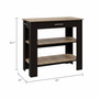 Light Oak and Black Kitchen Island with Drawer and Two Open Shelves N270-474094
