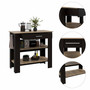 Light Oak and Black Kitchen Island with Drawer and Two Open Shelves N270-474094