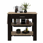 Light Oak and Black Kitchen Island with Drawer and Two Open Shelves N270-474094
