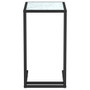 Side Table White marble Tempered glass, iron 19.7 x 13.8 x 25.6 in A949-331652