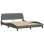 Bed Frame Dark Gray Polyester Fabric, Metal, Solid Pine Wood, Plywood A949-373289