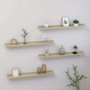 Wall Shelf Set of 4 Sonoma oak MDF 31.5 in x 3.5 in x 1.2 in A949-326686