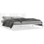 Bed Frame White Powder-Coated Steel Double Modern Bed Frame A949-376379