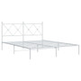 Bed Frame White Powder-Coated Steel King Size Modern Bed Frame A949-376553