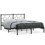 Bed Frame Black Steel 59x79 in King Size Industrial Bed Frame A949-376228
