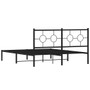 Bed Frame Black Steel 59x79 in King Size Industrial Bed Frame A949-376228