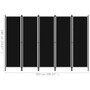 5-Panel Room Divider Black 98.4"x70.9" A949-320726
