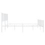 Bed Frame White Steel Queen Metal Bed Frame Rectangular A949-350954