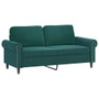 2-seater Sofa Dark Green Velvet (100% polyester), Metal 2-seater A949-359531