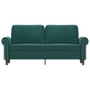 2-seater Sofa Dark Green Velvet (100% polyester), Metal 2-seater A949-359531