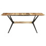 Dining Table Natural Wood Solid Mango Wood, Powder-Coated Steel A949-321687