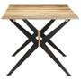 Dining Table Natural Wood Solid Mango Wood, Powder-Coated Steel A949-321687
