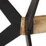 Dining Table Natural Wood Solid Mango Wood, Powder-Coated Steel A949-321687