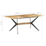 Dining Table Natural Wood Solid Mango Wood, Powder-Coated Steel A949-321687