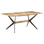 Dining Table Natural Wood Solid Mango Wood, Powder-Coated Steel A949-321687