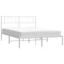Metal Bed Frame without Mattress with Headboard White 53.1"x74.8" A949-355511