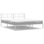 Metal Bed Frame White Steel 72 x 84 in Metal Bed Frame A949-372233