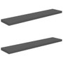 Wall Shelf Set of 2 High gloss grey Honeycomb MDF, metal 47.2 in A949-323800