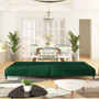 Sofa Bed Dark Green Velvet, Wood, Metal Standard A949-375876