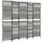 Room Divider 5 Panels Gray Poly Rattan A949-365398
