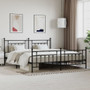 Bed Frame Black Steel Full Bed Frame Rectangular Industrial A949-353561