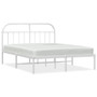  Bed Frame White Powder-coated steel Queen Bed Frame Rectangular A949-353686