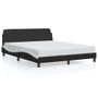 Bed Frame Black and White Faux leather Queen Modern Bed Frame A949-3207679