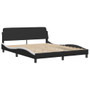 Bed Frame Black and White Faux leather Queen Modern Bed Frame A949-3207679