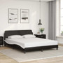 Bed Frame Black and White Faux leather Queen Modern Bed Frame A949-3207679