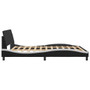 Bed Frame Black and White Faux leather Queen Modern Bed Frame A949-3207679
