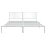 Bed Frame White Powder-Coated Steel 76x80 in Bed Frame A949-350937