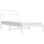 Bed Frame White Powder-Coated Steel Twin Bed Frame Rectangular A949-352622