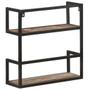 Wall Shelf Multicolour wood, black frame A949-321077